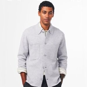 🩶🔹️NN07 🔹️Men's Gray Melange Jonas Boiled Merino Wool Overshirt Sweater